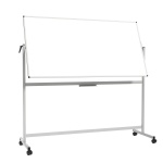 Fahrbare Drehtafel, Stahl weiß, 100x200 cm HxB 